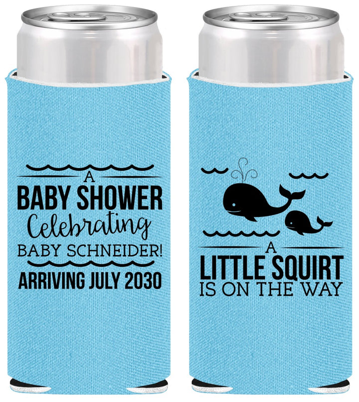 Personalized Baby Shower Slim Can Coolers - Mermaid On Her Way | 90044