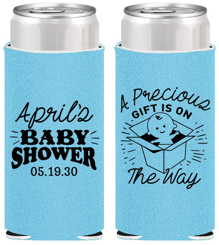 Personalized Baby Shower Slim Can Coolers - Precious Gift | 90057