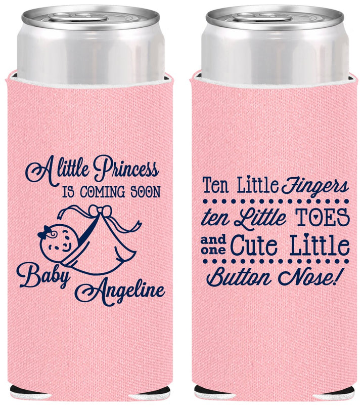 Personalized Baby Shower Slim Can Coolers - Little Princess | 90066