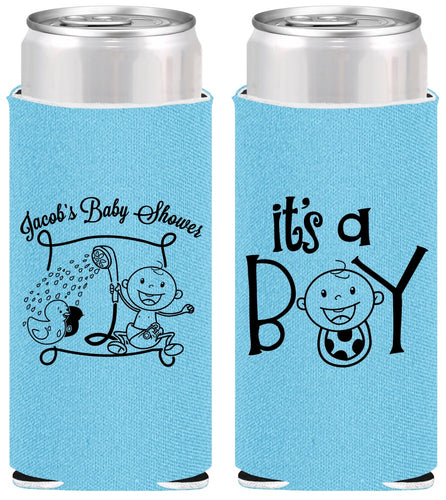 Personalized Baby Shower Slim Can Coolers - It’s A Boy | 90076
