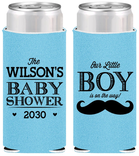 Personalized Baby Shower Slim Can Coolers - Little Boy | 90092