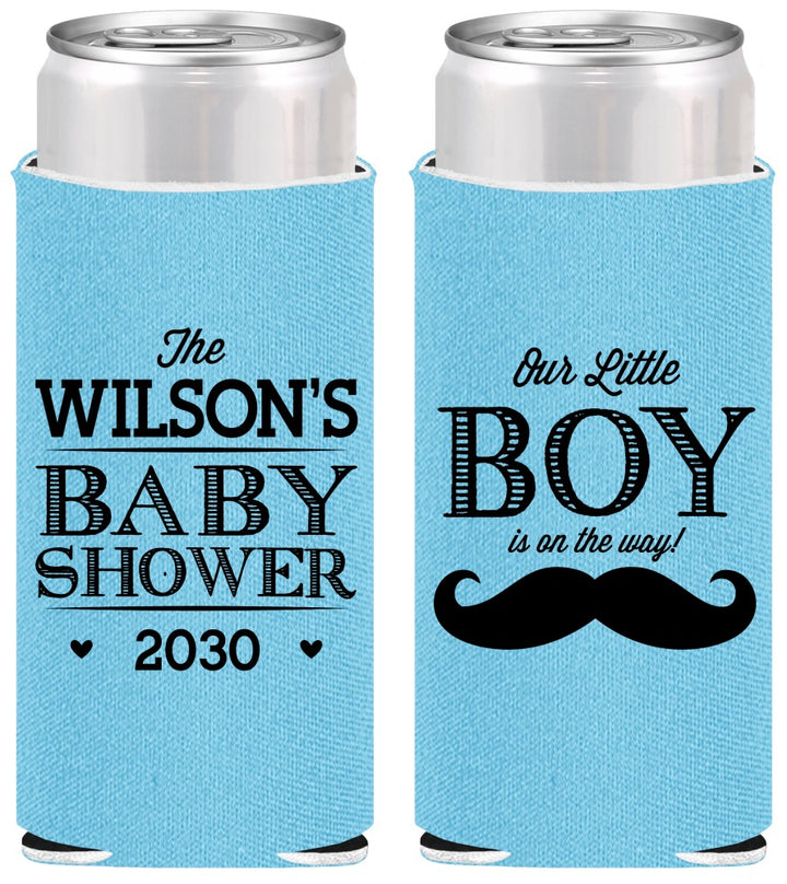 Personalized Baby Shower Slim Can Coolers - Little Boy | 90092
