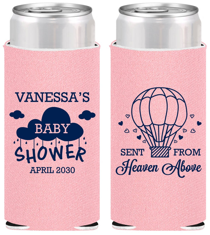 Personalized Baby Shower Slim Can Coolers - Hot Air Balloon | 90097