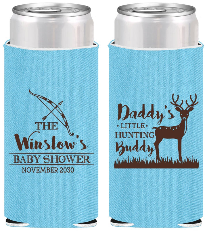 Personalized Baby Shower Slim Can Coolers - Hunting Buddy | 90127