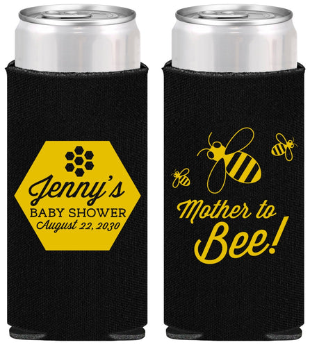 Personalized Baby Shower Slim Can Coolers - Mother To Bee | 90153