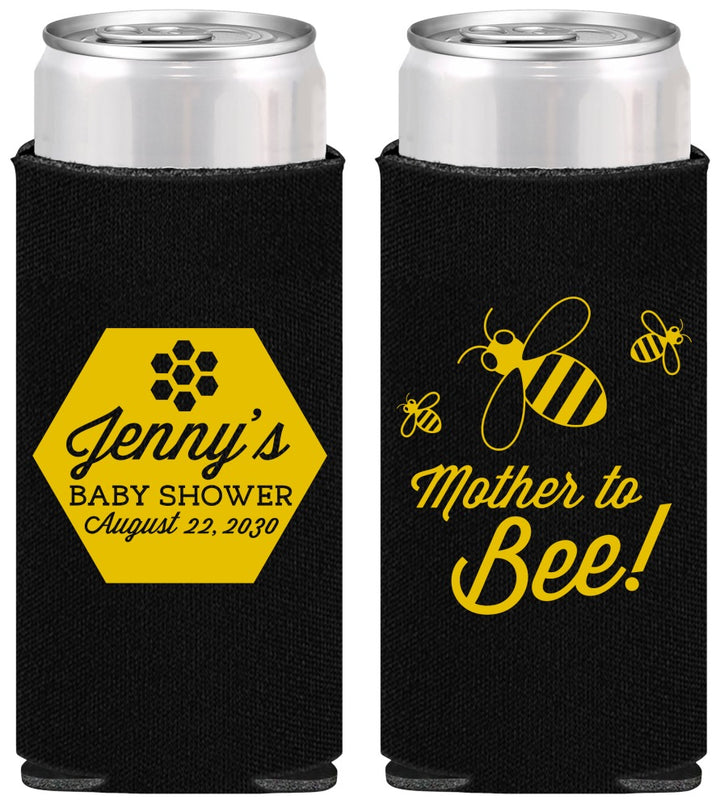 Personalized Baby Shower Slim Can Coolers - Mother To Bee | 90153