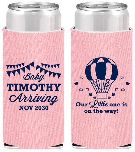 Personalized Baby Shower Slim Can Coolers - Hot Air Balloon | 90162