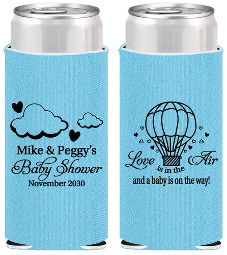 Personalized Baby Shower Slim Can Coolers - Love Is In The Air | 90163