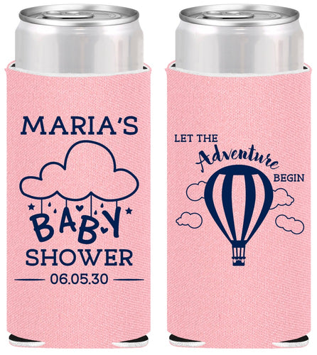 Personalized Baby Shower Slim Can Coolers - Hot Air Balloon | 90164