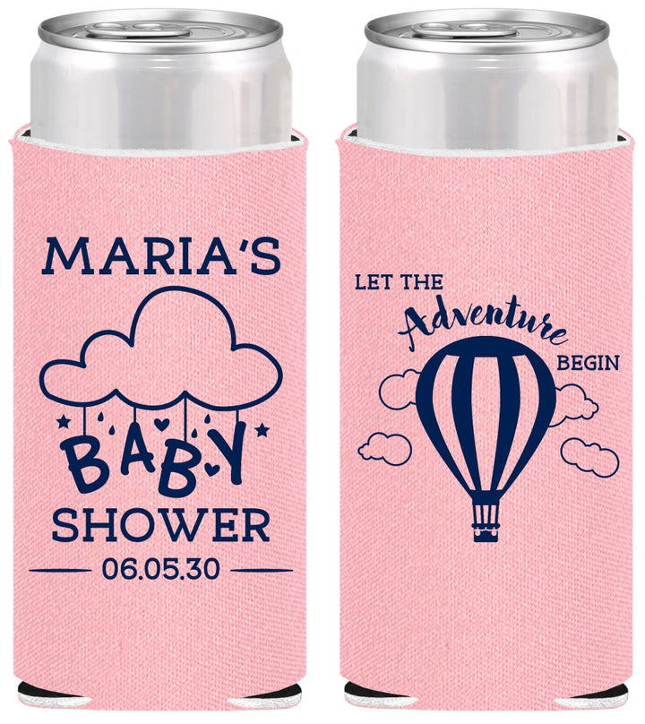Personalized Baby Shower Slim Can Coolers - Hot Air Balloon | 90164