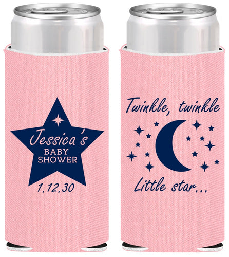 Personalized Baby Shower Slim Can Coolers - Twinkle Twinkle Little Star | 90168