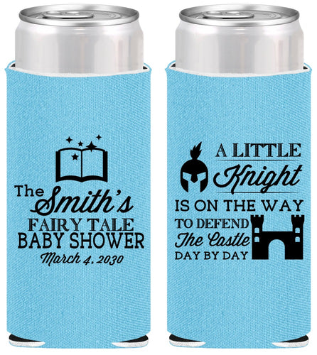 Personalized Baby Shower Slim Can Coolers - Little Knight | 90175