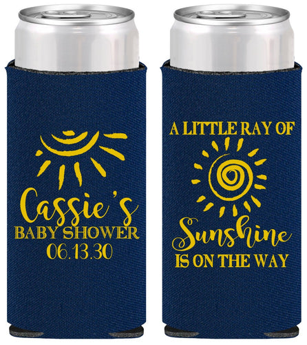 Personalized Baby Shower Slim Can Coolers - Sunshine | 90179
