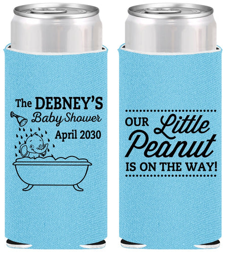 Personalized Baby Shower Slim Can Coolers - Little Peanut | 90180