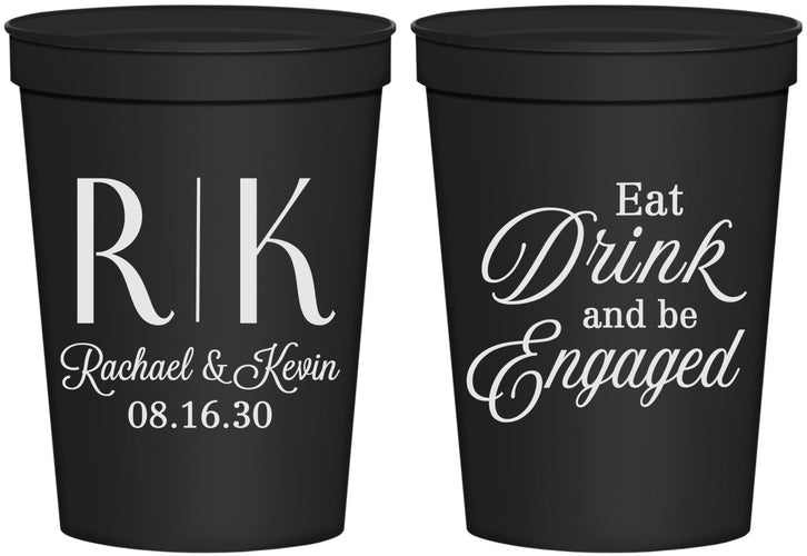 Personalized Engagement 16 oz Stadium Cups - Eat Drink Be Engaged | 10000