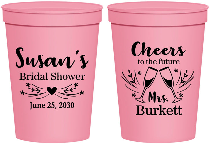 Personalized Bridal Shower 16 oz Stadium Cups - Future Mrs | 100005