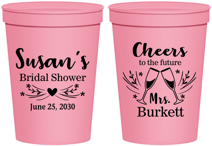 Personalized Bridal Shower 16 oz Stadium Cups - Future Mrs | 100005
