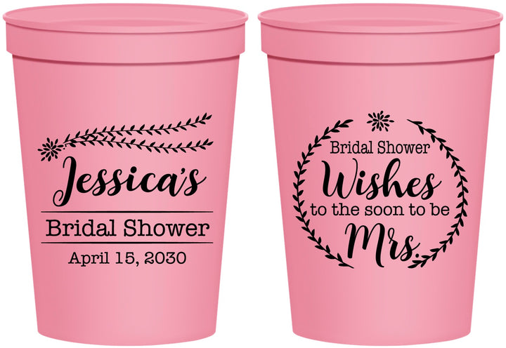Personalized Bridal Shower 16 oz Stadium Cups - Soon To Be Mrs | 100009