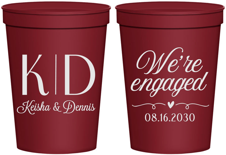 Personalized Engagement 16 oz Stadium Cups - We Are Engaged | 10001