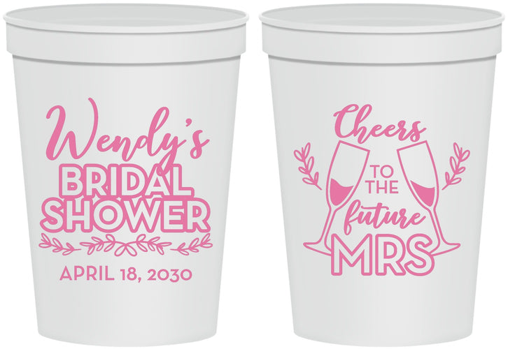 Personalized Bridal Shower 16 oz Stadium Cups - Future Mrs | 100011