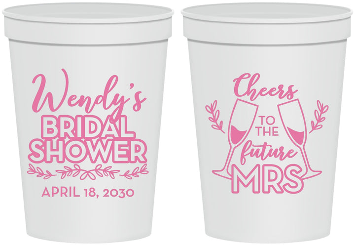 Personalized Bridal Shower 16 oz Stadium Cups - Future Mrs | 100011