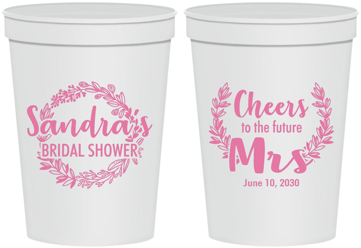 Personalized Bridal Shower 16 oz Stadium Cups - Future Mrs | 100015