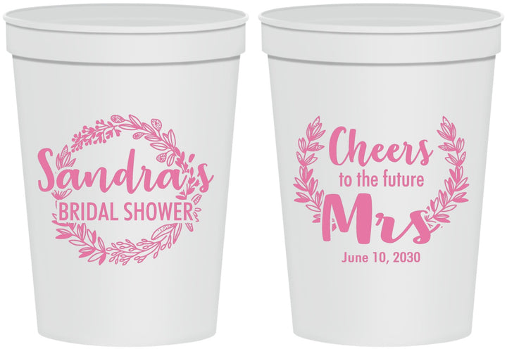 Personalized Bridal Shower 16 oz Stadium Cups - Future Mrs | 100015