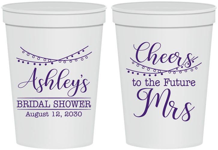 Personalized Bridal Shower 16 oz Stadium Cups - Future Mrs | 100018