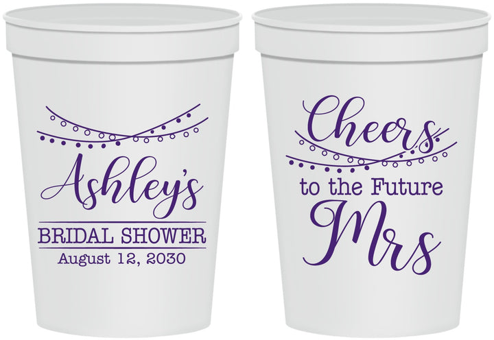 Personalized Bridal Shower 16 oz Stadium Cups - Future Mrs | 100018