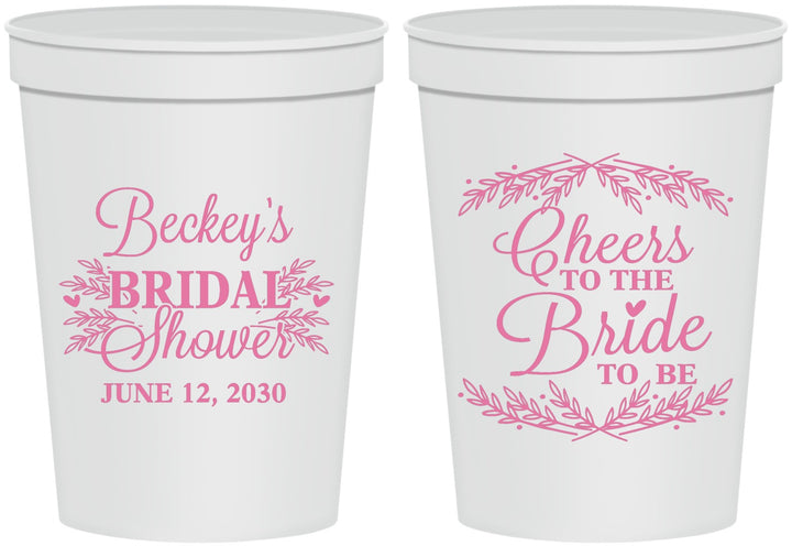 Personalized Bridal Shower 16 oz Stadium Cups - Cheers To The Bride | 100019