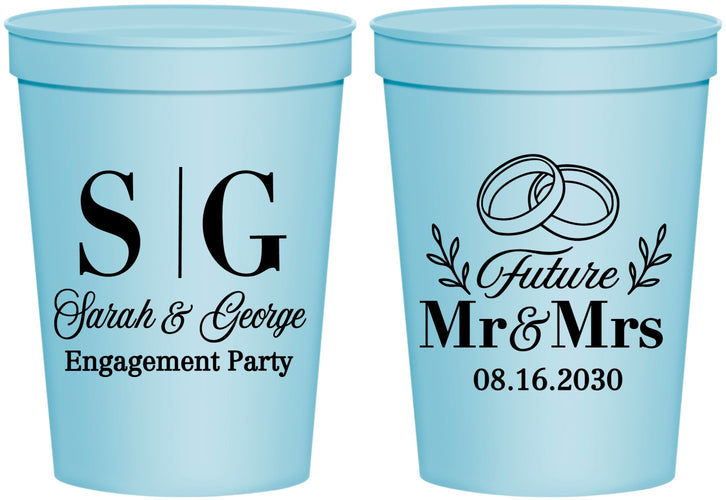 Personalized Engagement 16 oz Stadium Cups - Future Mr And Mrs | 10002