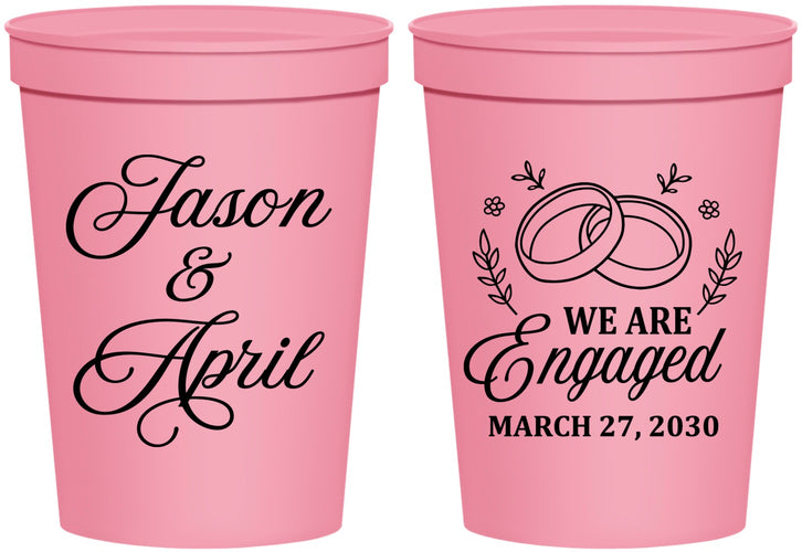 Personalized Engagement 16 oz Stadium Cups - We Are Engaged | 10003