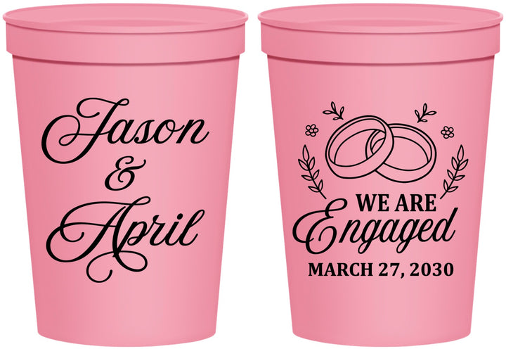 Personalized Engagement 16 oz Stadium Cups - We Are Engaged | 10003