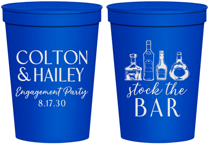 Personalized Engagement 16 oz Stadium Cups - Stock The Bar | 10005