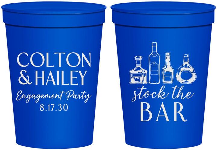 Personalized Engagement 16 oz Stadium Cups - Stock The Bar | 10005