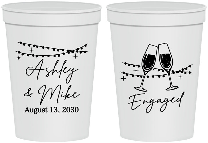 Personalized Engagement 16 oz Stadium Cups - Engaged | 10007