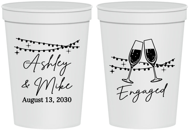Personalized Engagement 16 oz Stadium Cups - Engaged | 10007