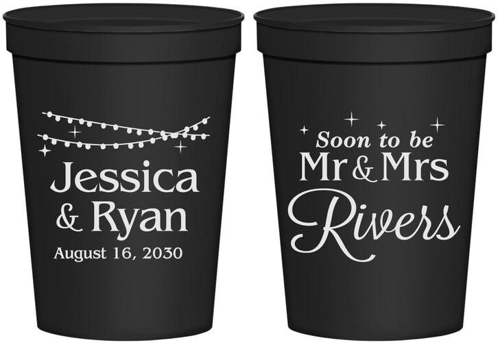 Personalized Engagement 16 oz Stadium Cups - Soon To Be Mr And Mrs | 10008