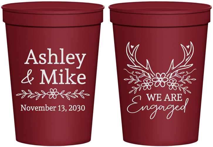 Personalized Engagement 16 oz Stadium Cups - We Are Engaged | 10009