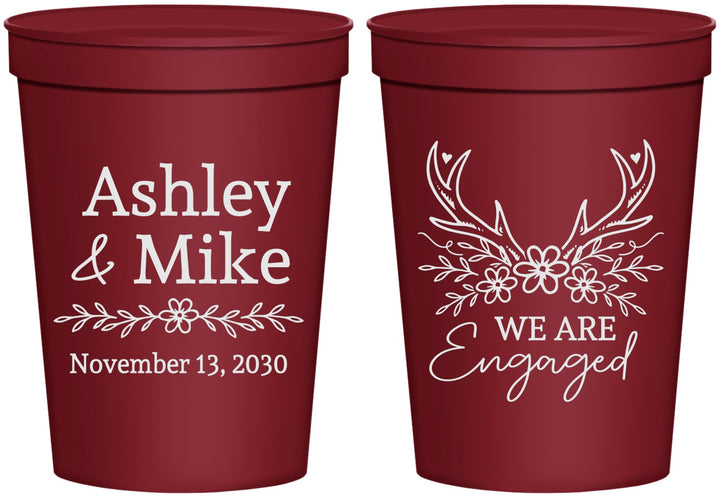Personalized Engagement 16 oz Stadium Cups - We Are Engaged | 10009