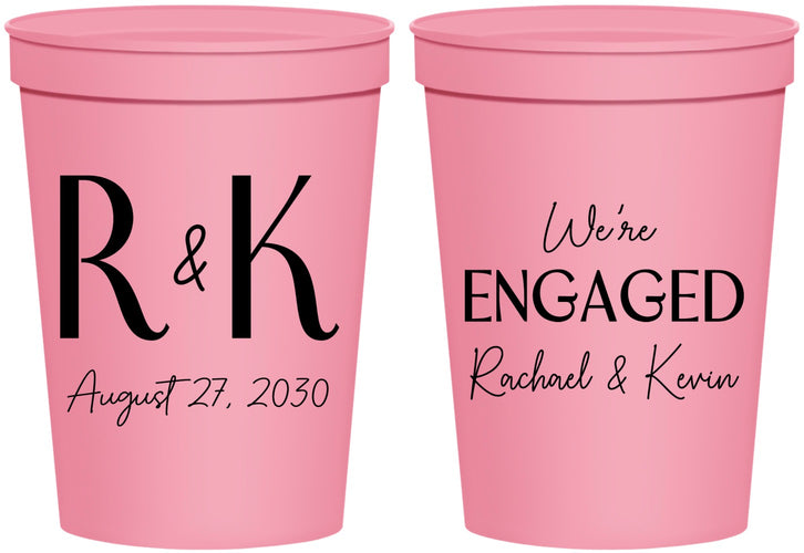 Personalized Engagement 16 oz Stadium Cups - We Are Engaged | 10011