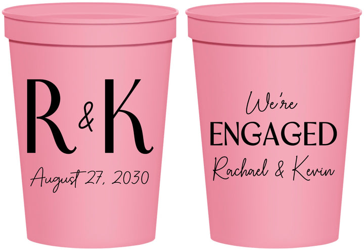 Personalized Engagement 16 oz Stadium Cups - We Are Engaged | 10011