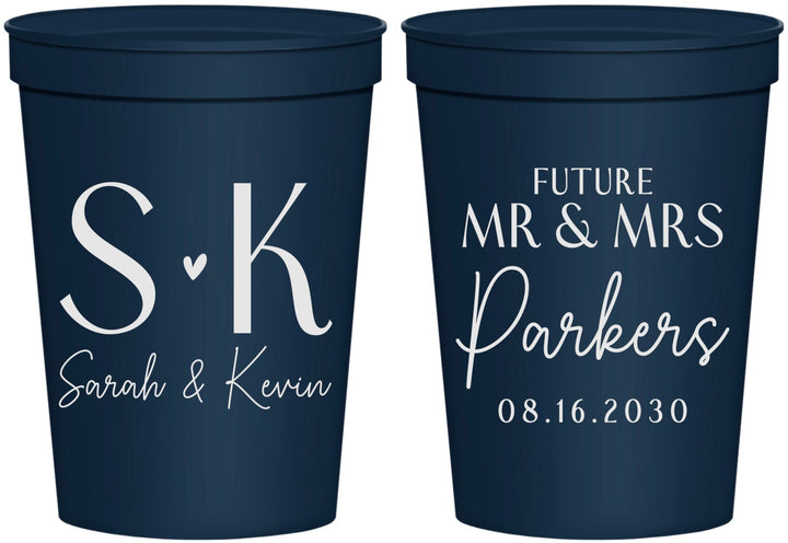 Personalized Engagement 16 oz Stadium Cups - Future Mr And Mrs | 10012