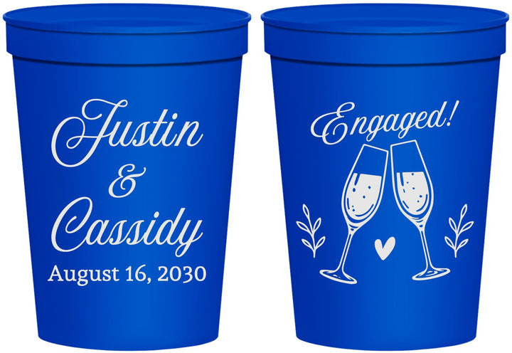 Personalized Engagement 16 oz Stadium Cups - Engaged | 10013