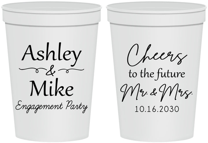 Personalized Engagement 16 oz Stadium Cups - Future Mr And Mrs | 10014