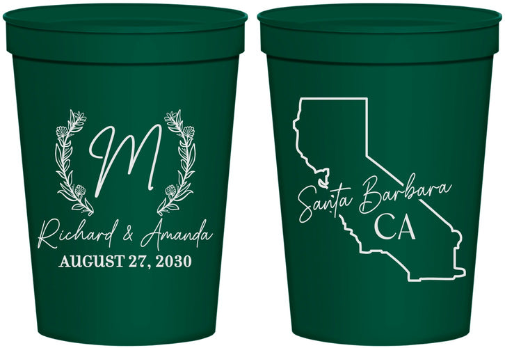 Personalized Wedding 16 oz Stadium Cups - California | 104