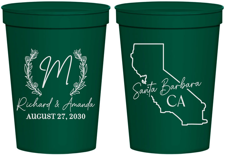 Personalized Wedding 16 oz Stadium Cups - California | 104