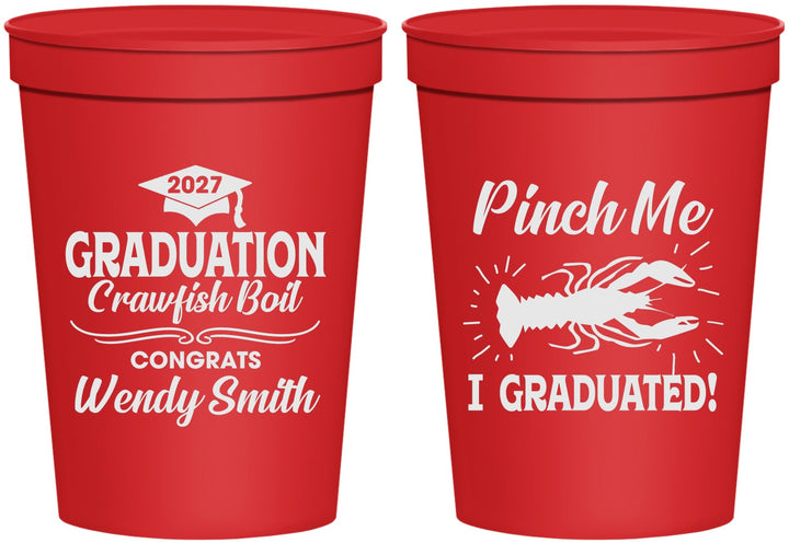 Personalized Graduation 16 oz Stadium Cups - Class Of 2027 Crawfish Boil | 130001