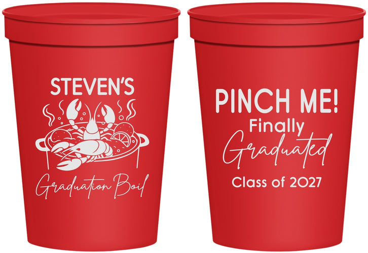 Personalized Graduation 16 oz Stadium Cups - Class Of 2027 Crawfish Boil | 130004