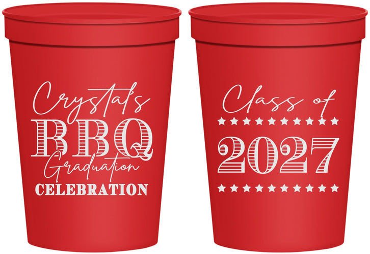 Personalized Graduation 16 oz Stadium Cups - Class Of 2027 Bbq | 130005